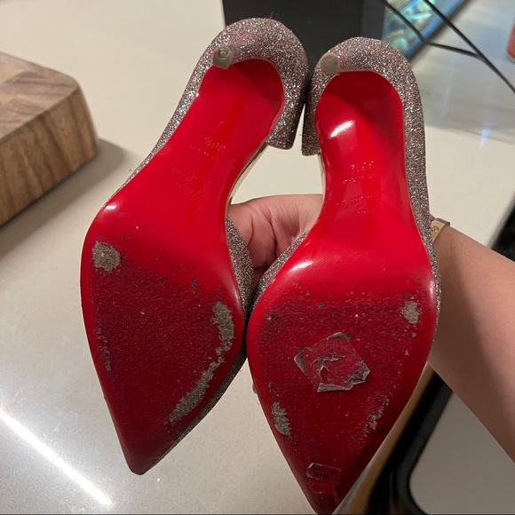 Louboutin Iriza Sparkle 100mm Sz 36.5 - Picture 6 of 7